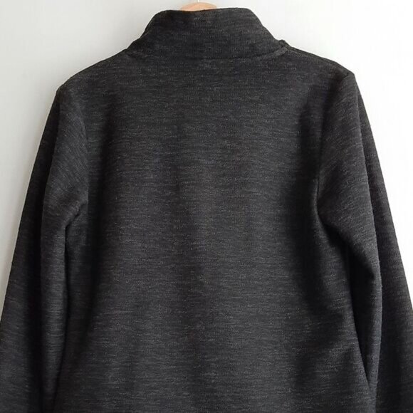 BENCH Moto Biker Full Zip Jacket Woven Fabric Fleece Lined Grey Sz M Flawed - Picture 13 of 16